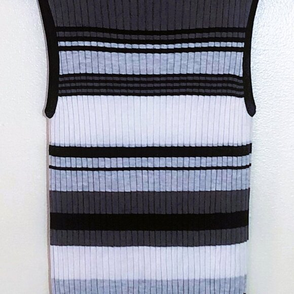 EXPRESS-Women's-Size S/P Black/White/Gray-Turtleneck Tank Top-Stretch W/Spandex - Picture 2 of 6